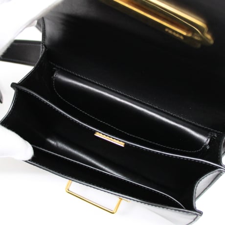 PRADA Cahier Shoulder Bag Saffiano Leather Black #76055