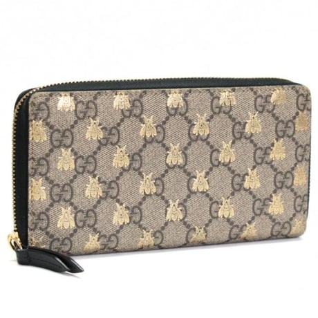 GUCCI Zip-around Wallet GG Supreme Bee Canvas #76446