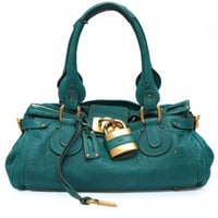Chloe Paddington Handbag Leather Green #76735