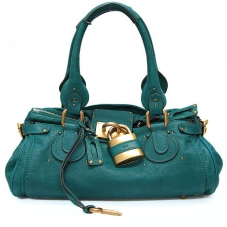 Chloe Paddington Handbag Leather Green #76735