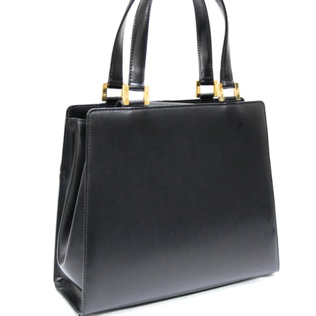 YVES SAINT LAURENT Vintage Handbag Leather Black #74809