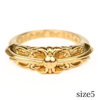 Chrome Hearts 22K Baby Classic Floral Cross Ring #104789