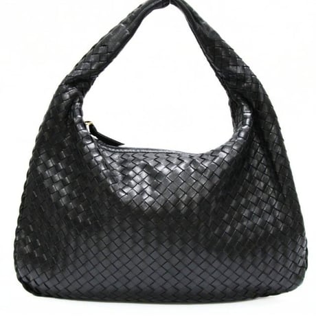 BOTTEGA VENETA Hobo Bag Intrecciato Leather Black #76212
