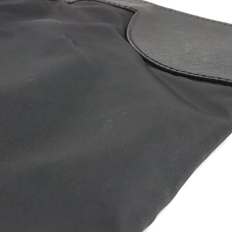 PRADA Clutch Bag Nylon Saffiano Leather Black 2VN089 #19575