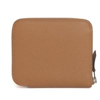 HERMES Azap Compact Silk'In Wallet Epsom Leather Gold #20059