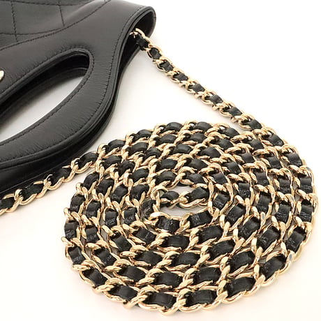 CHANEL 31 Nano Shoulder Bag Quilted Shiny Calfskin Black #20234