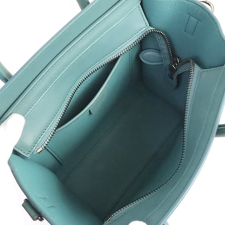 CELINE Nano Luggage Tote Bag Leather Light Blue #19530
