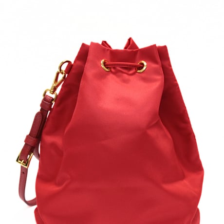 PRADA Mini Drawstring Pouch Nylon Red #76709