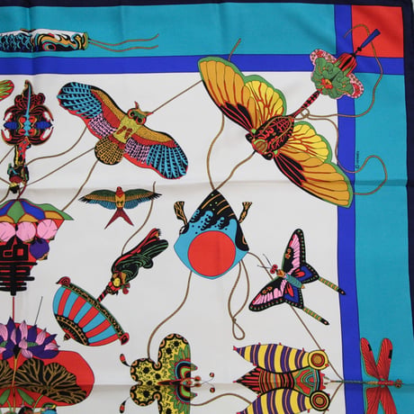 HERMES Carre 90 Silk 100% Scarf Stole "SOIES VOLANTES" #76549