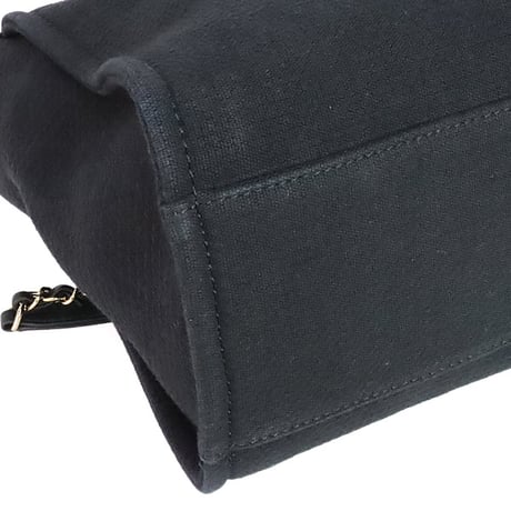 CHANEL Medium Deauville Tote Bag Canvas Black #20309
