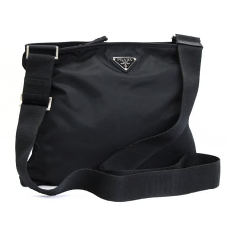 PRADA Triangle Logo Shoulder Bag Nylon Black #75900