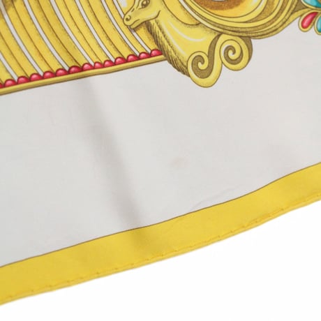 HERMES Carre 90 Silk 100% Scarf Stole "Monnaieset Symboles des pavisii" #76417