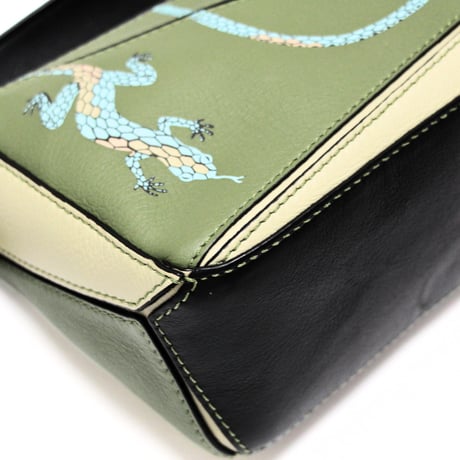 LOEWE x Paula's Ibiza Mini Puzzle Bag Leather Green #75903