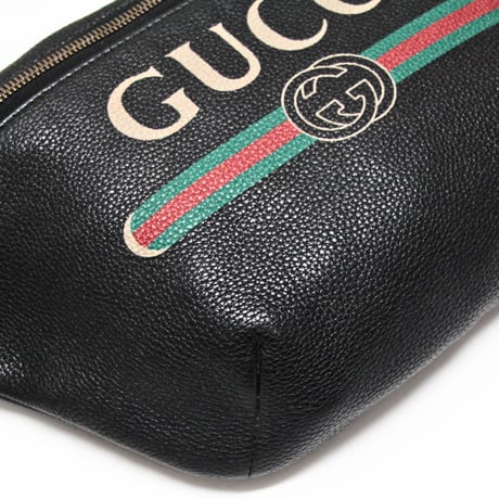 GUCCI Crossbody Bag Leather Black #75501