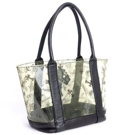 Chrome Hearts  Cross Patch Mini Tote Beige PVC x Leather Black and Clear #20017