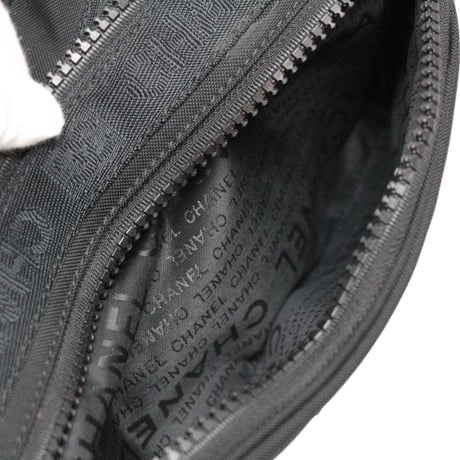 CHANEL Sports Line CC Logo Cosmetic Pouch Nylon Black #75923
