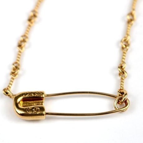 【￥2,599,900】 Chrome Hearts 22K Safety Pin 1P Diamond & Twist Chain 20 Inches Necklace #104049