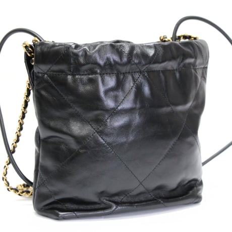 CHANEL 22 Mini Handbag Quilted Calfskin Black #76039