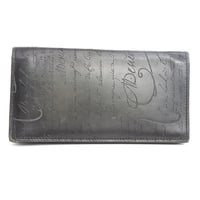 Berluti Santal Scritto Calligraphy Leather Zip Long Wallet #31958