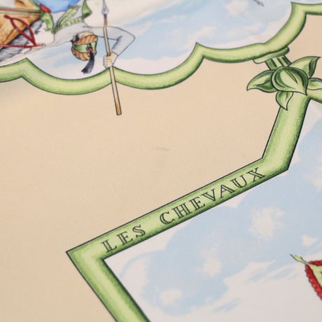 HERMES Carre 90 Silk 100% Scarf Stole "LES CHEVAUX DES MOGHOLS" #76517