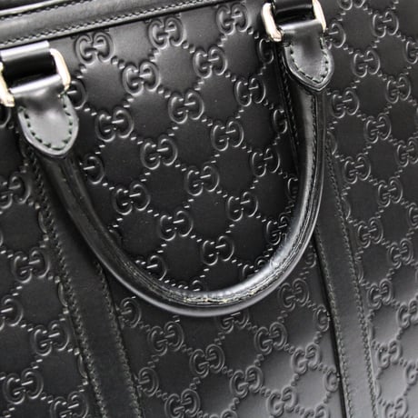 GUCCI Briefcase Guccissima Signature Leather Black #75500