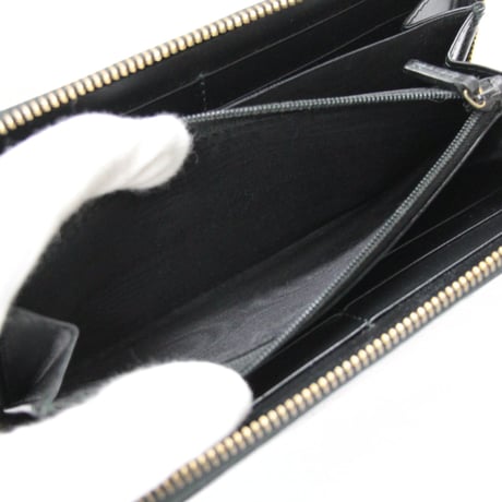 GUCCI Zip-around Wallet Guccissima Leather Black #76471