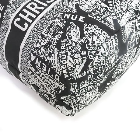 Christian Dior Plan de Paris Drawstring Pouch Nylon Black White #18971