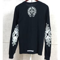 Chrome Hearts Floral Cross Neck Logo Long Sleeve T-Shirt Black #31721