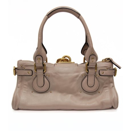Chloe New Design Paddington Handbag Leather Pink Beige #76700