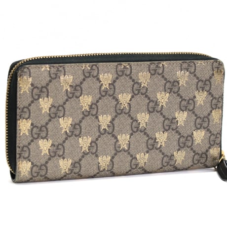 GUCCI Zip-around Wallet GG Supreme Bee Canvas #76446