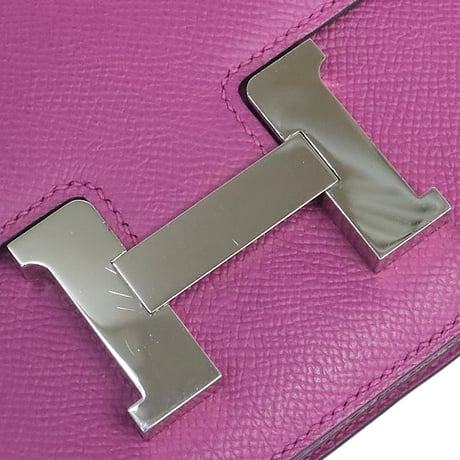 HERMES Constance Mini Shoulder Bag Epsom Leather Rose Purple #20253