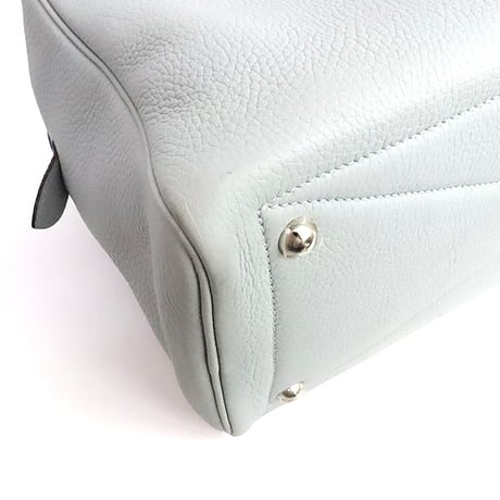 HERMES Victoria 35 Handbag Taurillon Clemence Bleu Glacier #19754