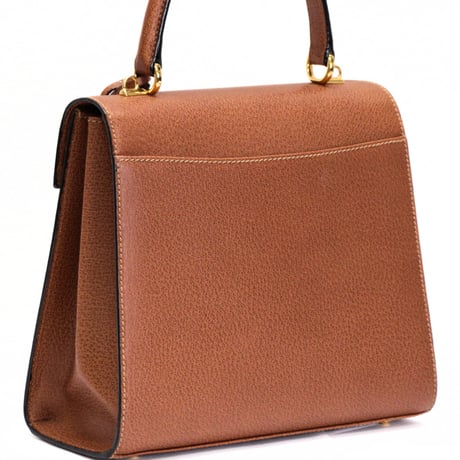 GUCCI Small Lady Lock Top Handle Bag Leather Brown #75571