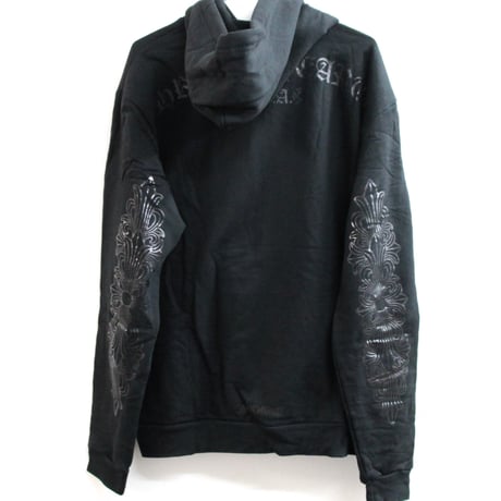 Chrome Hearts Brand-New Online Exclusive Floral Cross Sleeve Arch Logo Sweatshirt Hoodie #31887