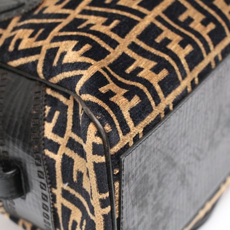 FENDI Chef de Jour Handbag Tobacco Zucca Leather Brown ＃75749