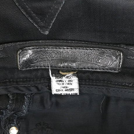 Chrome Hearts Old Horseshoe Fleur knee Denim Jeans Black #103855