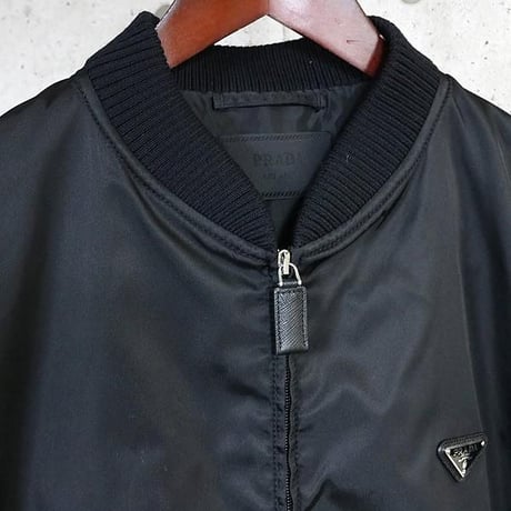 Prada Re-Nylon Bomber Jacket Triangle Logo Black #31638