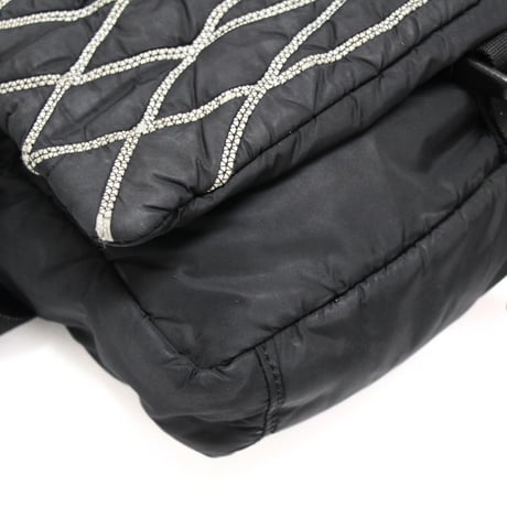 CHANEL Sports Line Messenger Bag Quilted Nylon Black #76632