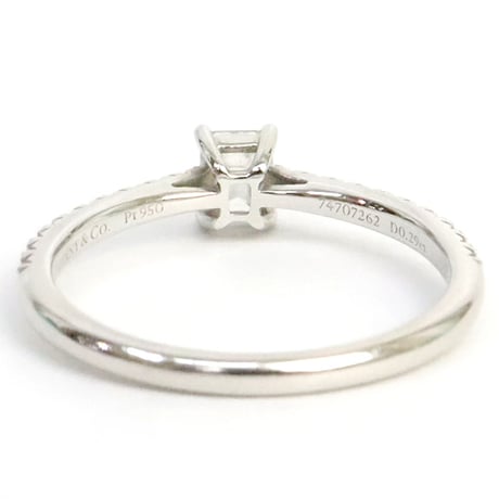TIFFANY＆Co. Novo Emerald-cut Engagement Ring Diamond Platinum #19391