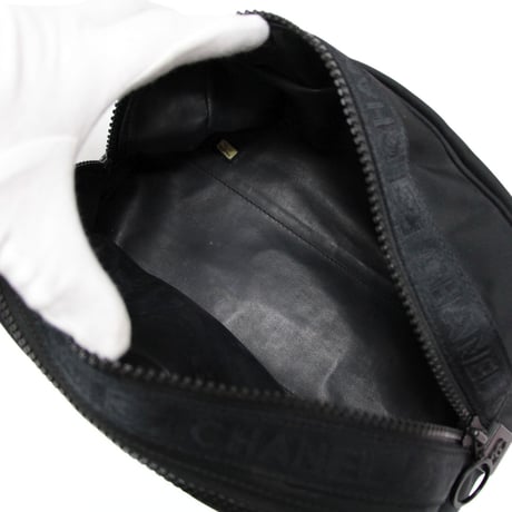 CHANEL Sports Line CC Logo Cosmetic Pouch Nylon Black #75923