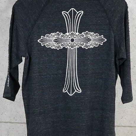 Vintage Chrome Hearts Old Floral Cross 3/4 Sleeve Raglan T-Shirt #31652