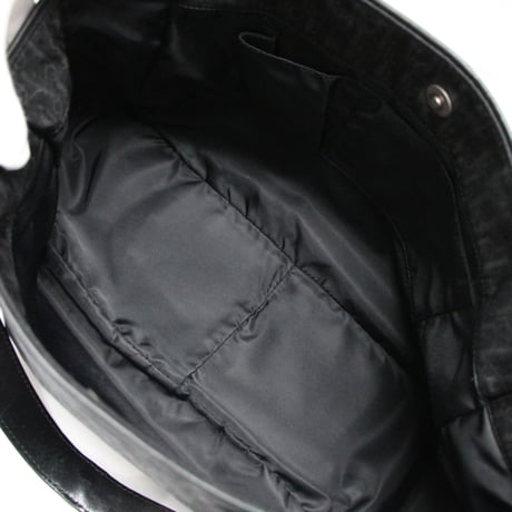 Christian Dior Ethnic Tote Bag Oblique Canvas Leather Black #76439