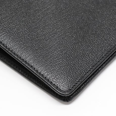 CHANEL CC Logo Bifold Wallet Leather Black #76324