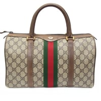 GUCCI Sherry Line Mini Boston Bag GG Canvas Beige Brown #76602