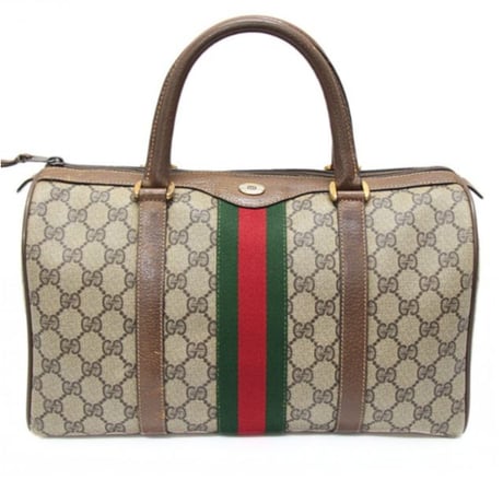 GUCCI Sherry Line Mini Boston Bag GG Canvas Beige Brown #76602
