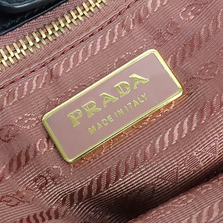 PRADA Fiocco Bow Handbag Nylon Leather Black #20168