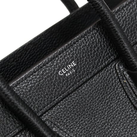 CELINE Nano Luggage Tote Bag Leather Black #75598