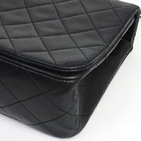 CHANEL Medium Full Flap Bag Quilted Lambskin Black #19562