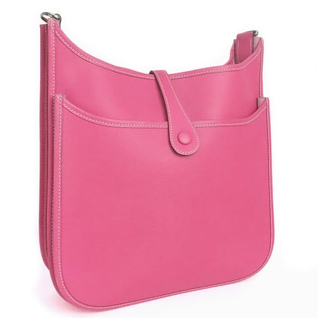 HERMES Evelyne III PM Shoulder Bag Epsom Leather Rose Tyrien #19666