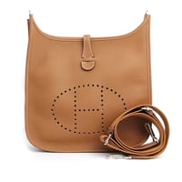HERMES Evelyne III PM Shoulder Bag Taurillon Clemence Leather Gold #19666